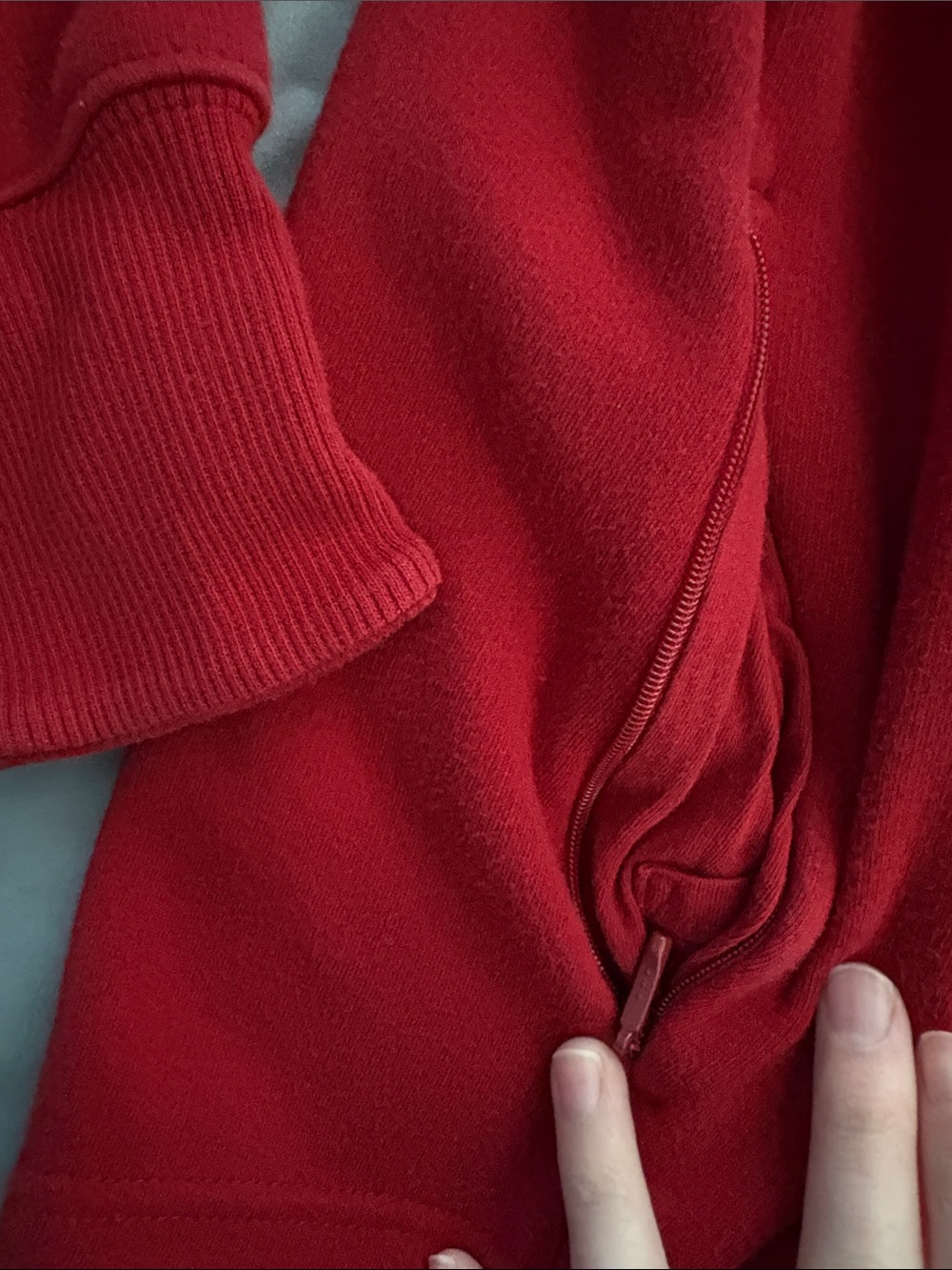 Women's Red Funnel Neck Sweater - Picture 3 of 9